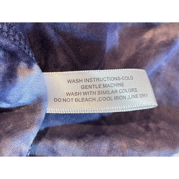 NWT Penelope Tree Womens Shift Dress Tie Dye Round Neck Short Sleeve Navy SZ 12 - Picture 9 of 9
